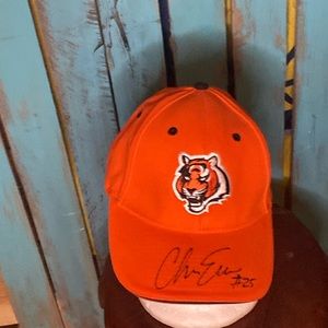 NFL Cincinnati Bengals adjustable hat signed by Chris Evans #25 orange black